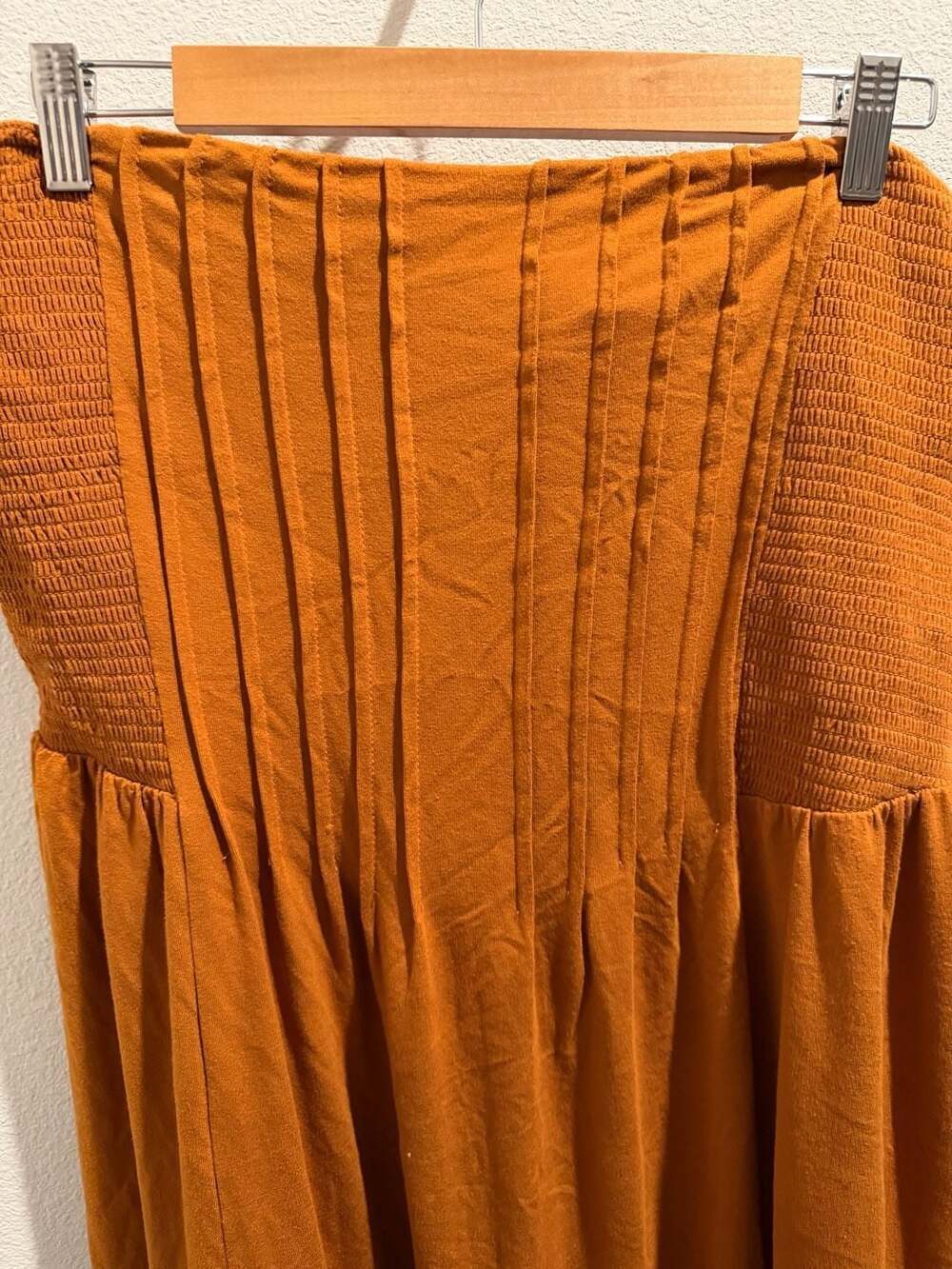 Forever 21+ Plus Size Smocked Strapless Mini Dress in Burnt Orange - Picture 6 of 6